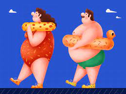 fat man and woman